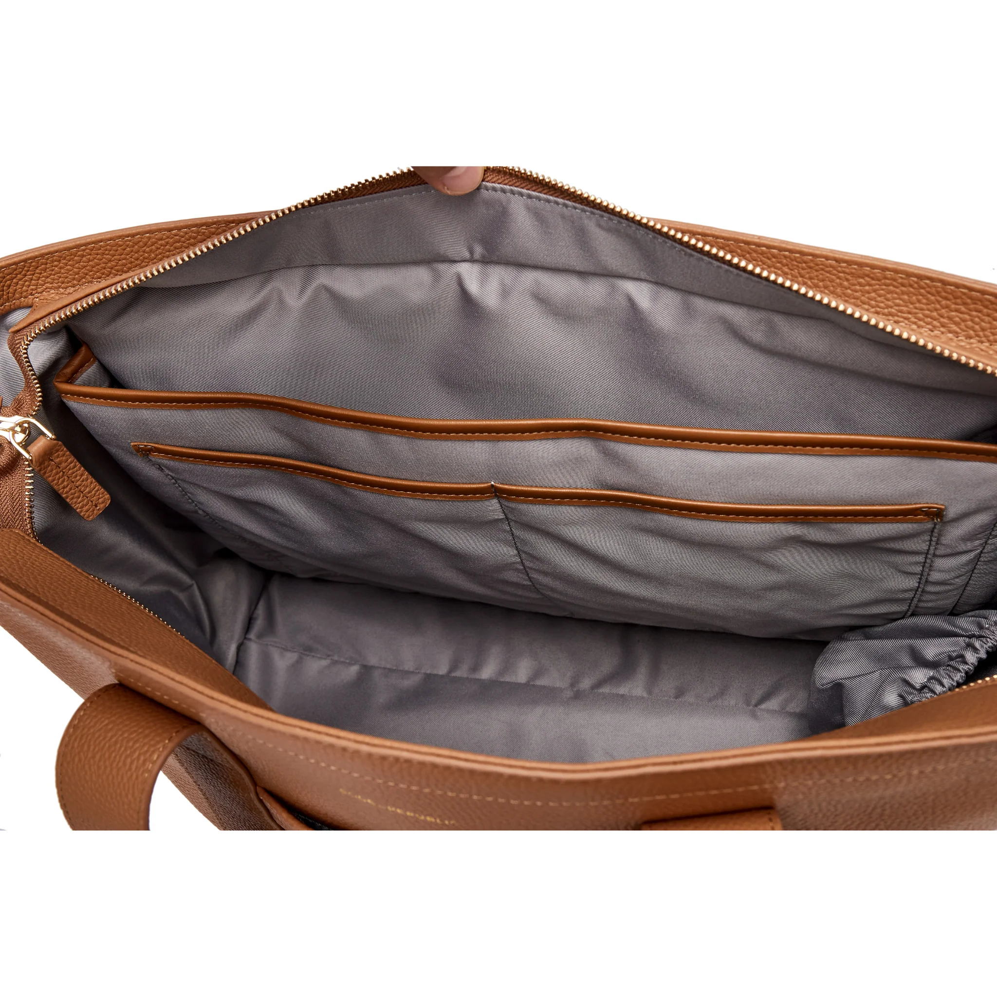 16" Slouchy Leather Laptop Tote | Large Capacity - Image 8