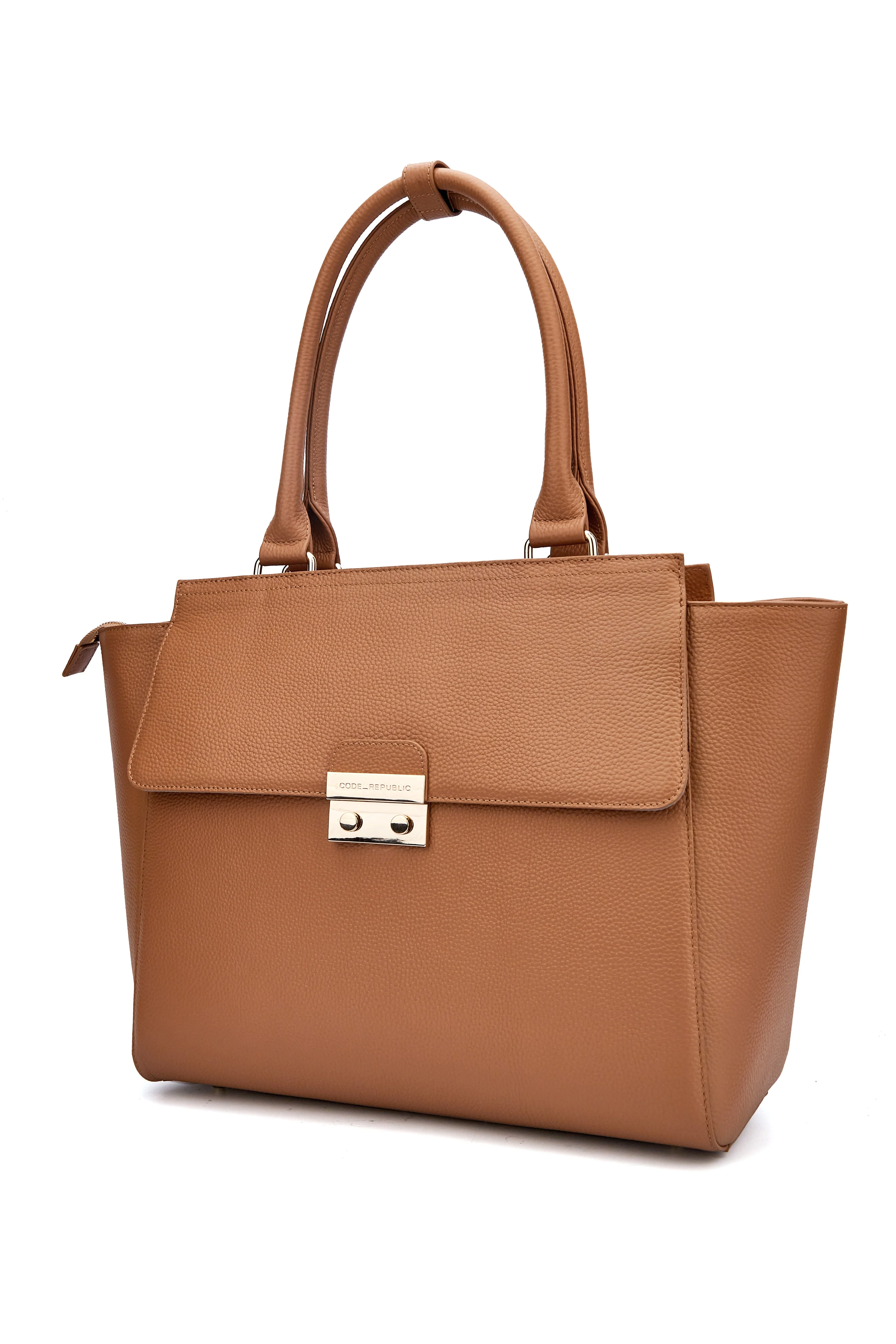 DANIELLE Designer Laptop Handbag | TAN LEATHER | CHAMPAGNE GOLD - Image 14