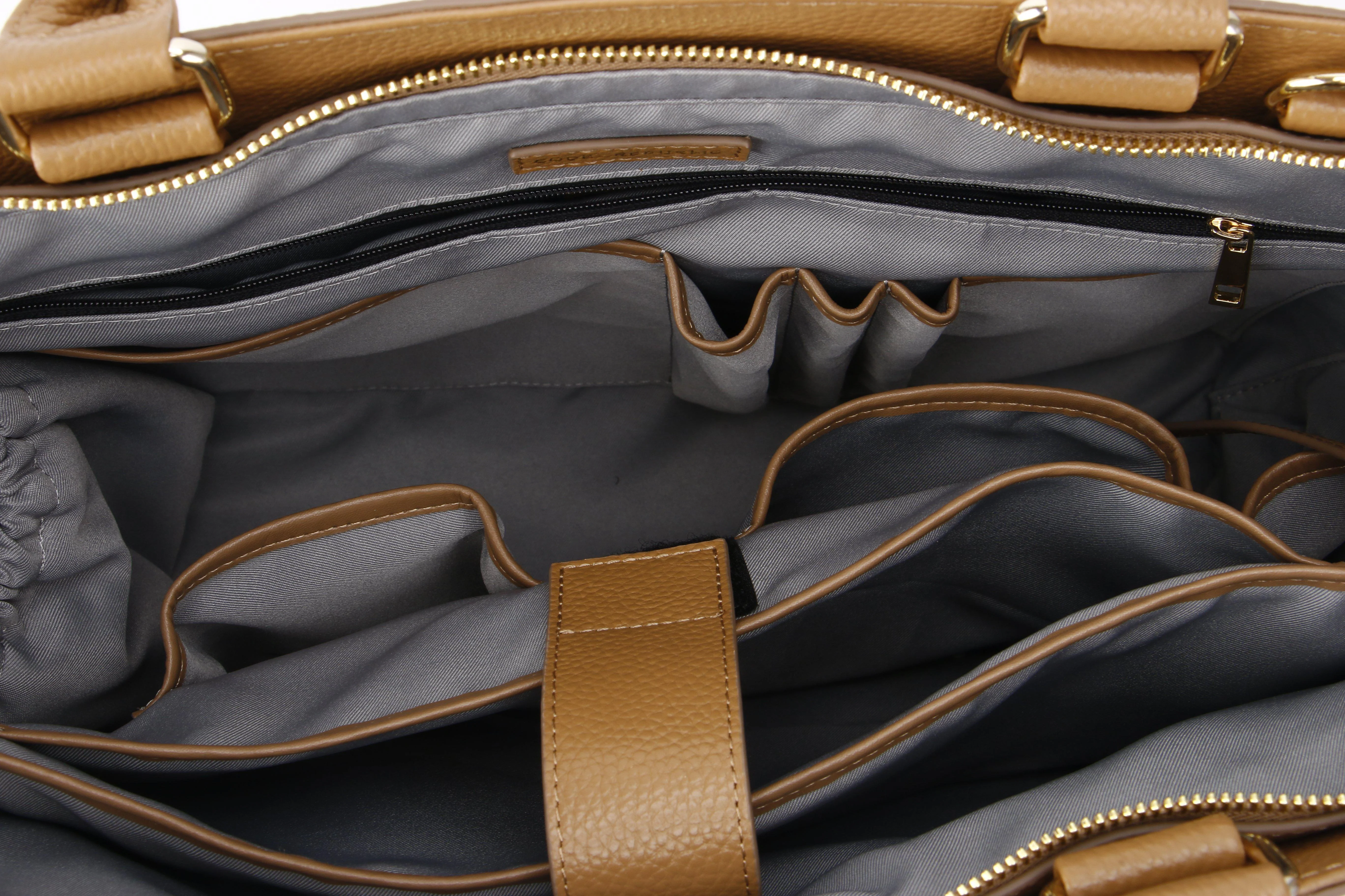 DANIELLE Designer Laptop Handbag | TAN LEATHER | CHAMPAGNE GOLD - Image 23