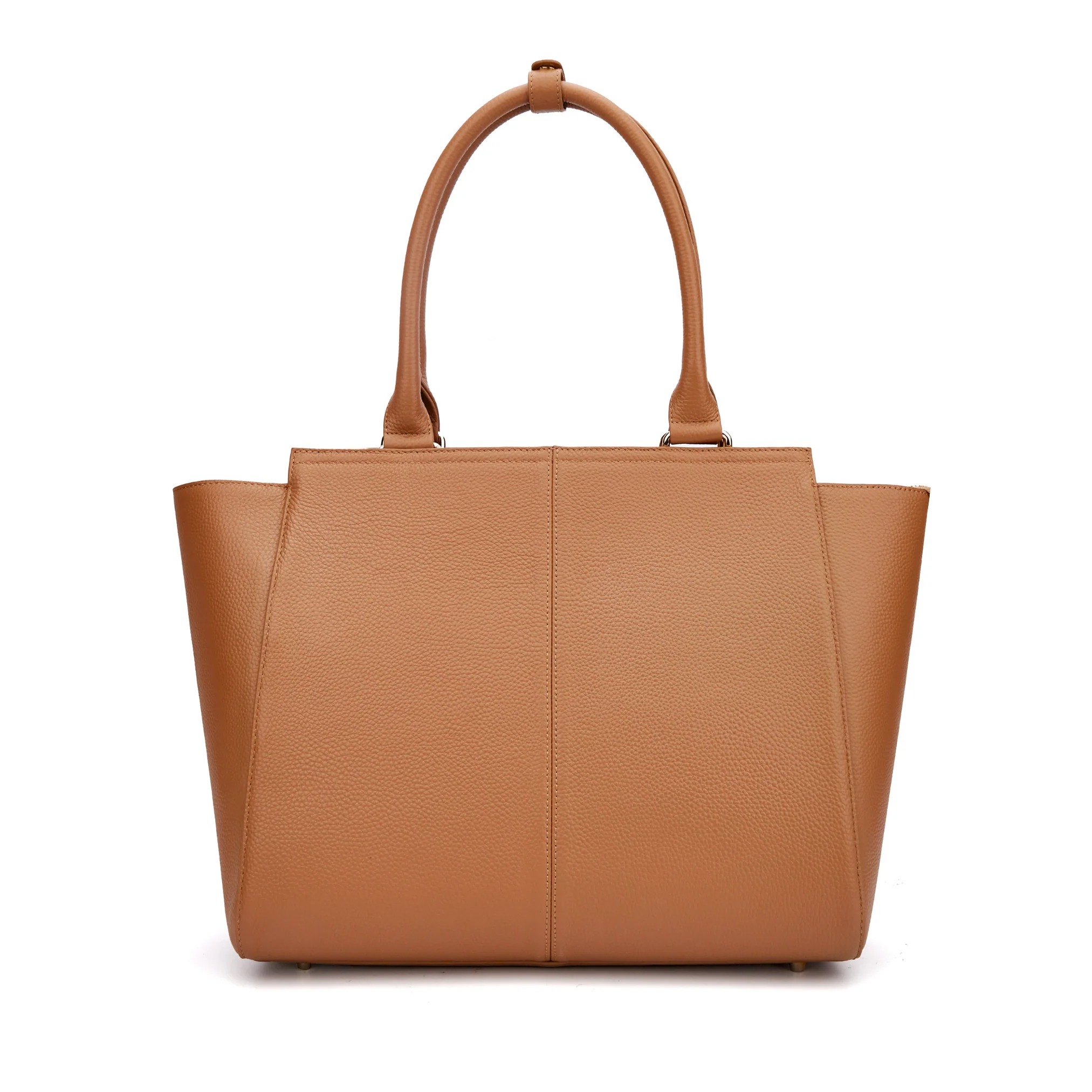 DANIELLE Designer Laptop Handbag | TAN LEATHER | CHAMPAGNE GOLD - Image 9