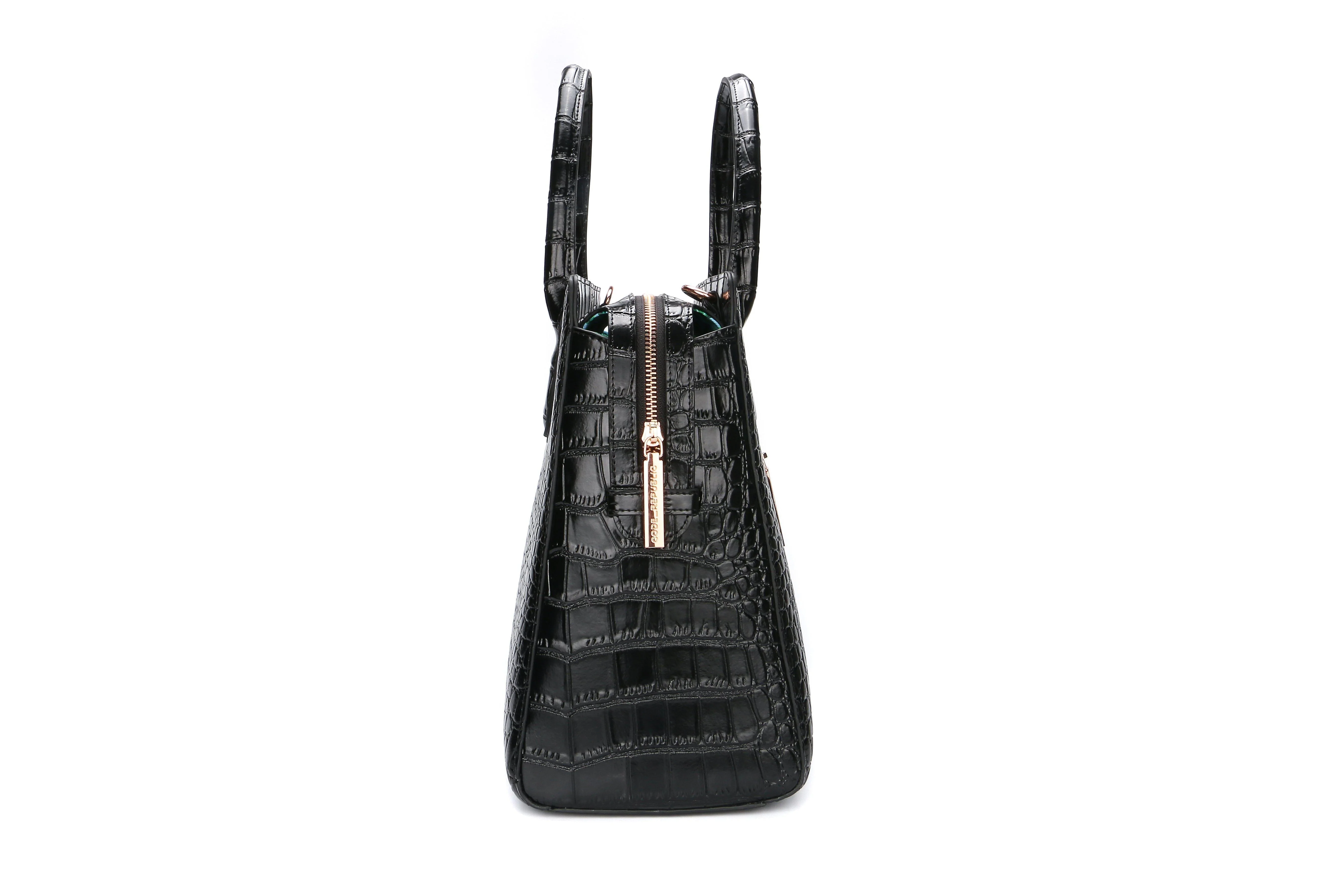 [limited edition] JULIA BLACK | croc patent Leather 14"Laptop Handbag | CHAMPAGNE GOLD - Image 9