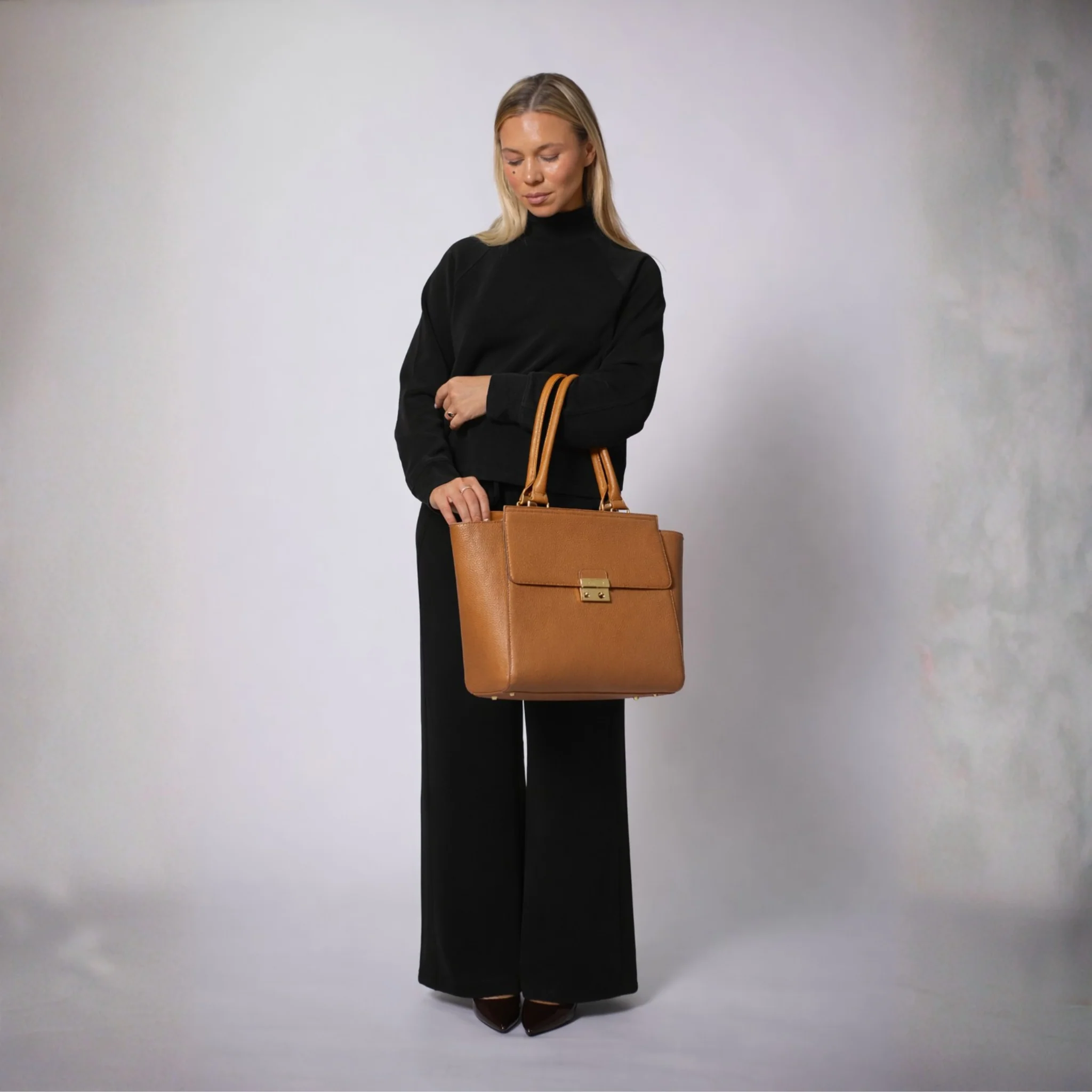 DANIELLE 14” LAPTOP HANDBAG | ITALIAN LEATHER - Image 46