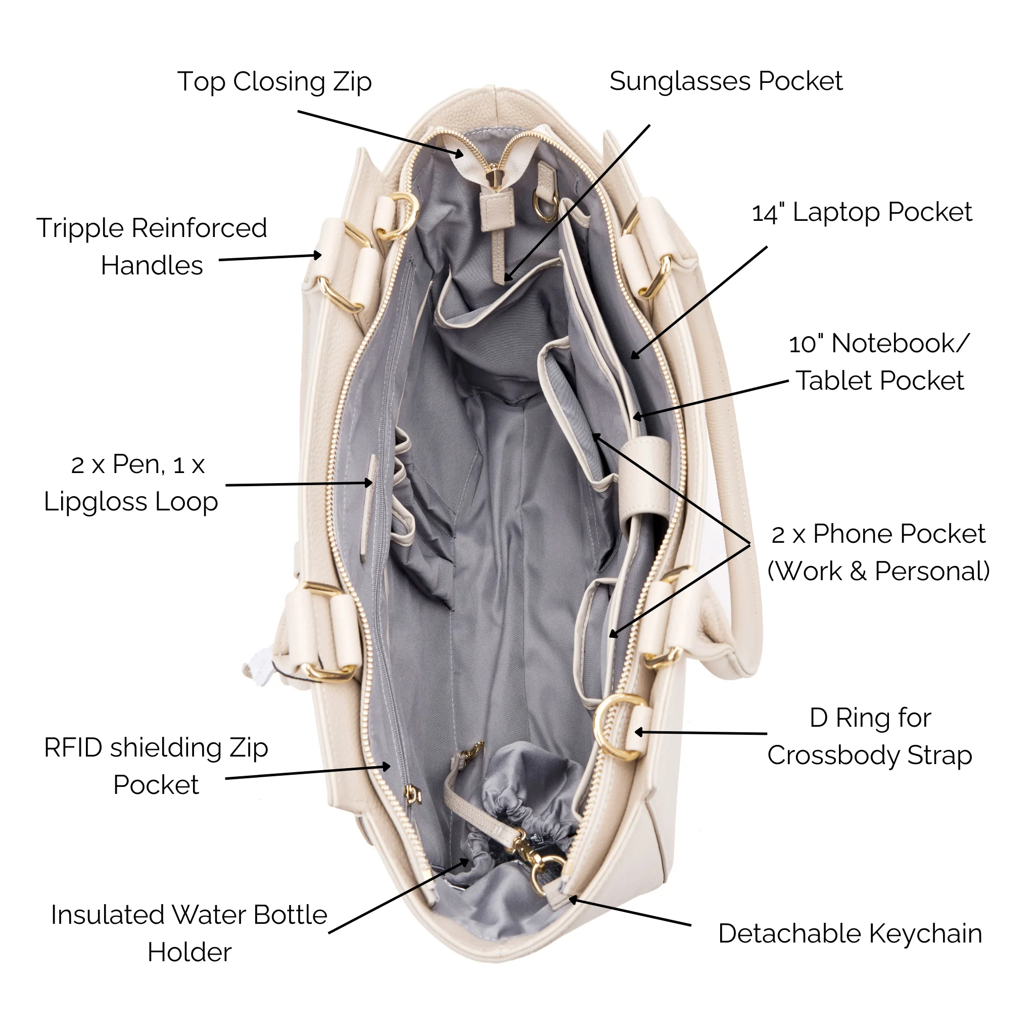 LISA 14" LAPTOP HANDBAG | ITALIAN LEATHER - Image 41